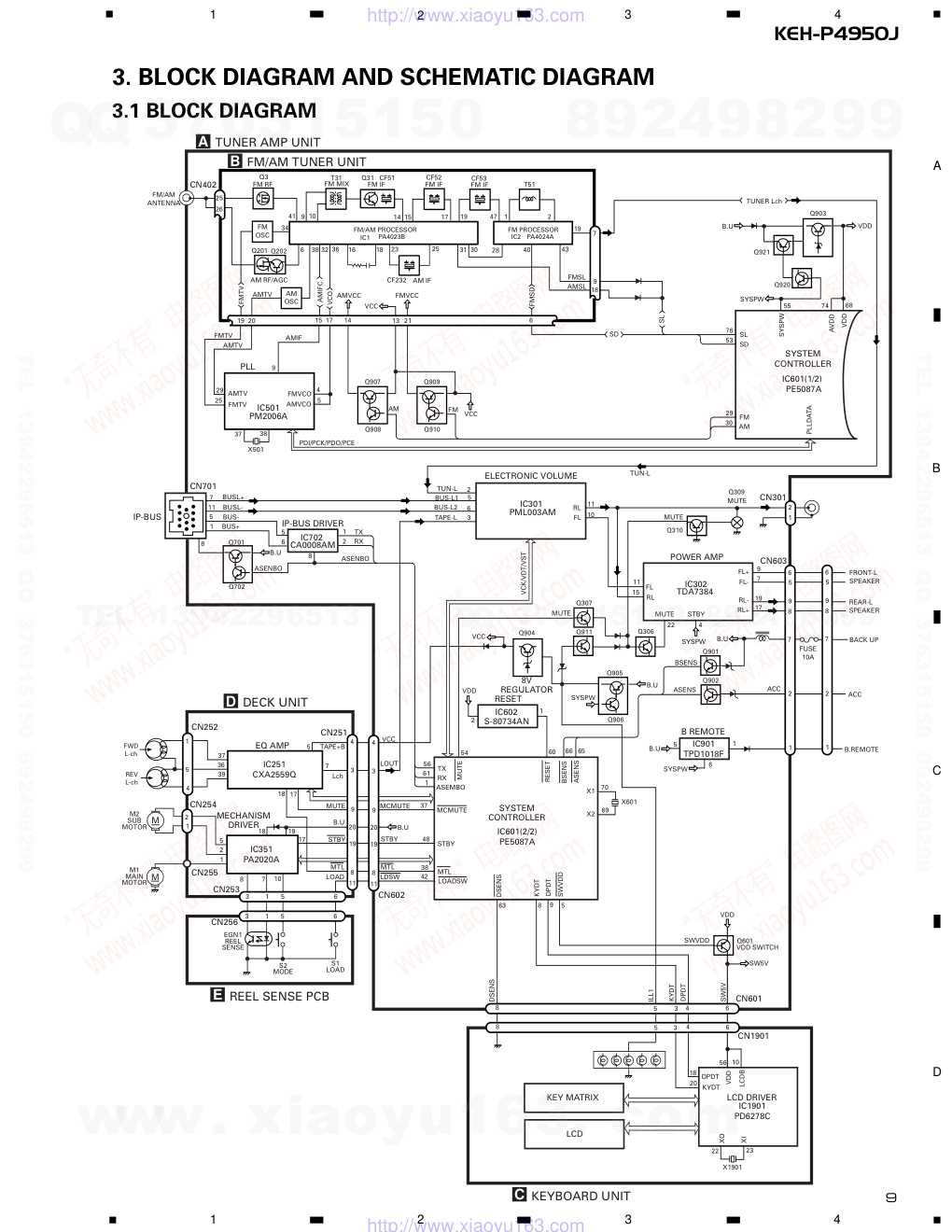 先锋PIONEER KEH-P4950J音响电路图-8
