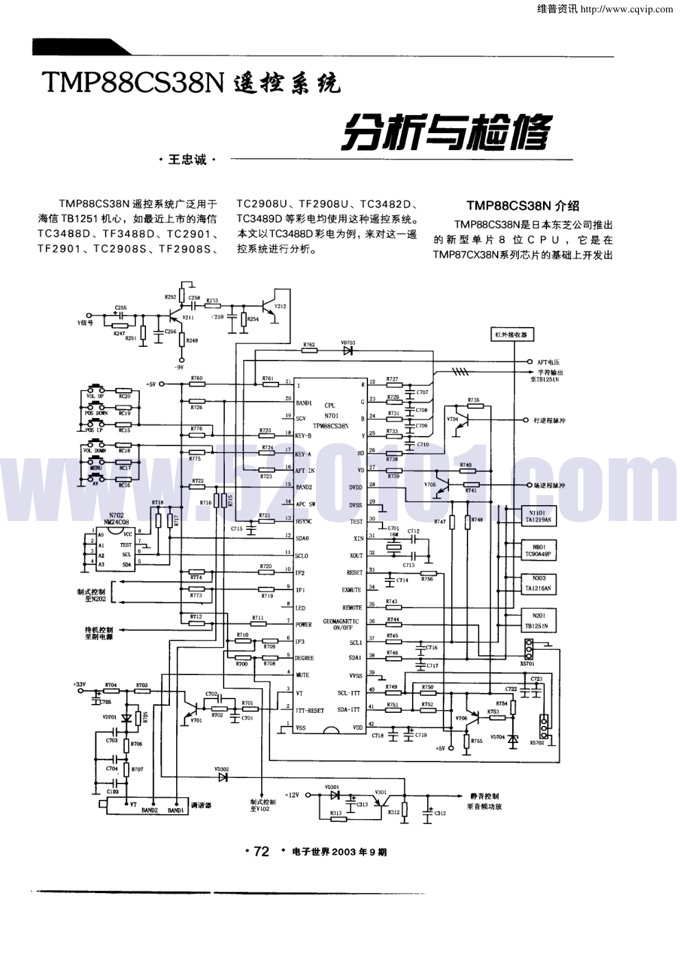 TMP88CS38N遥控系统分析与检修-0
