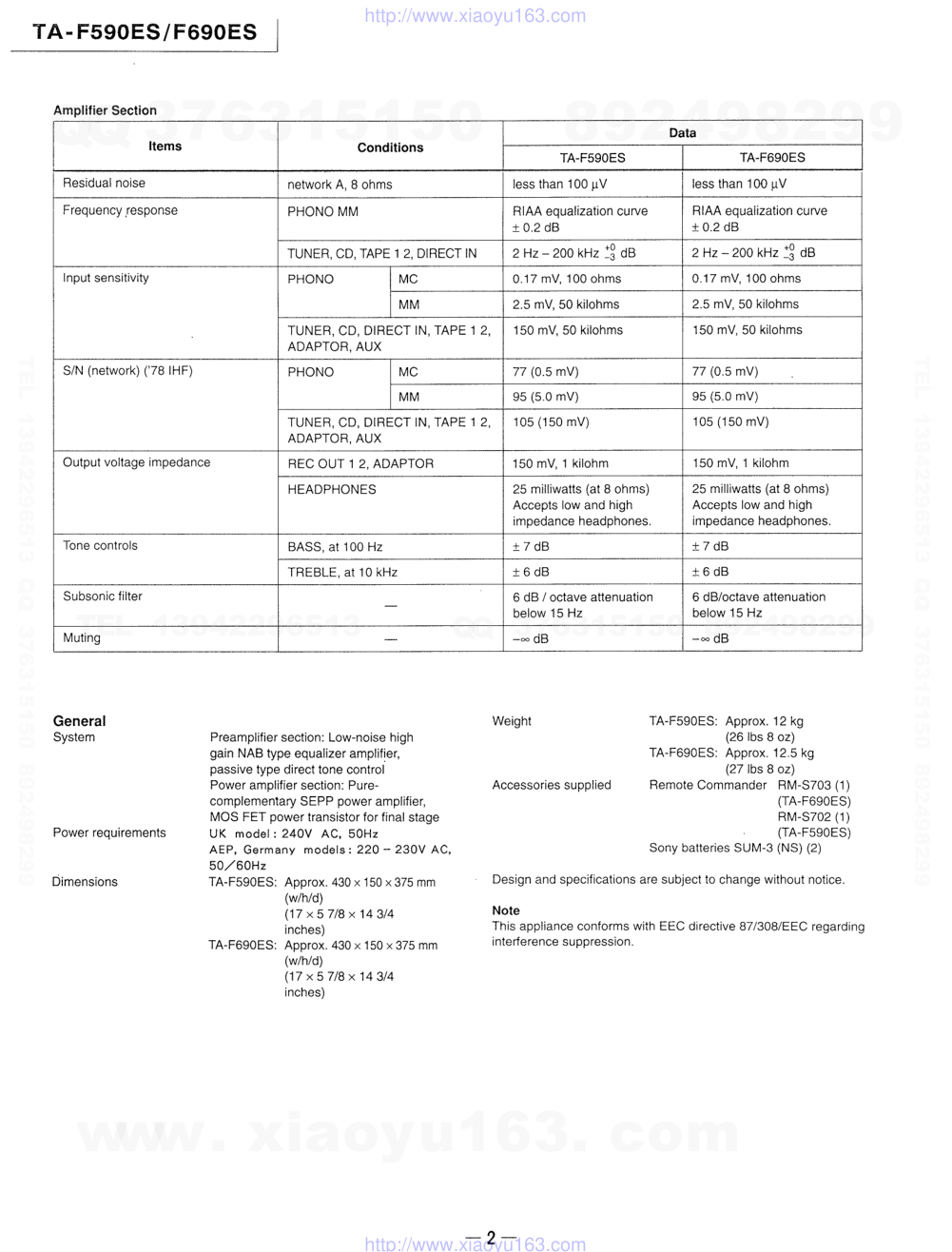 索尼SONY TA-F590ES音响电路原理图-1 索尼SONY TA-F590ES音响电路原理图-1
