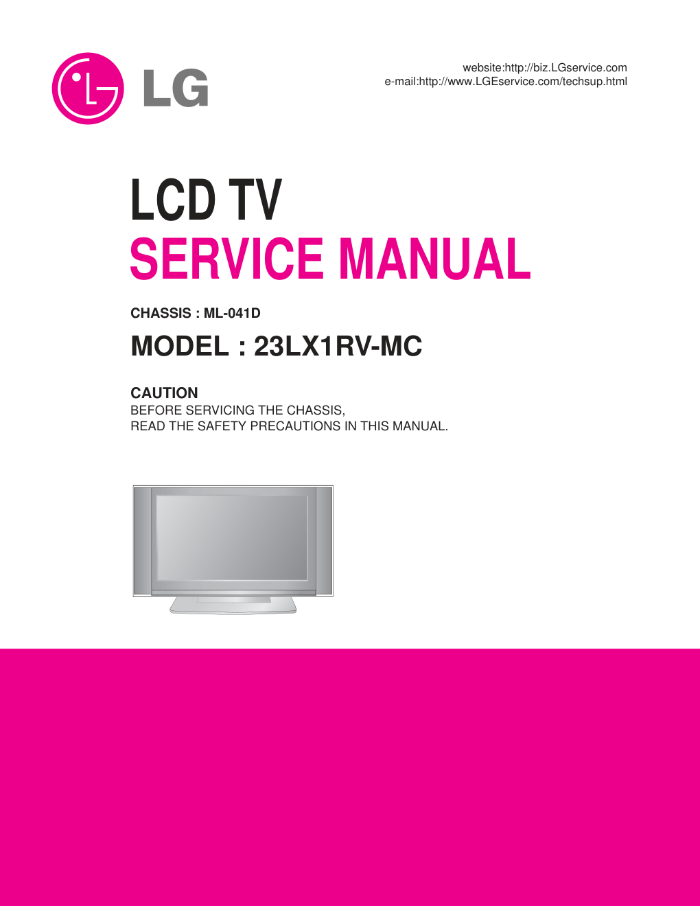 LG 23LX1MC液晶电视维修手册和原理图-0