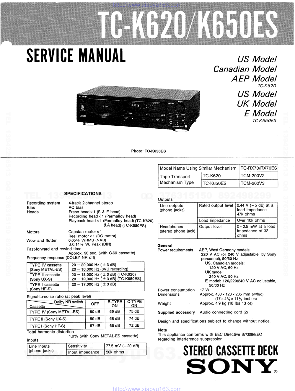 索尼SONY TC-K650ES电路图-0 索尼SONY TC-K650ES电路图-0