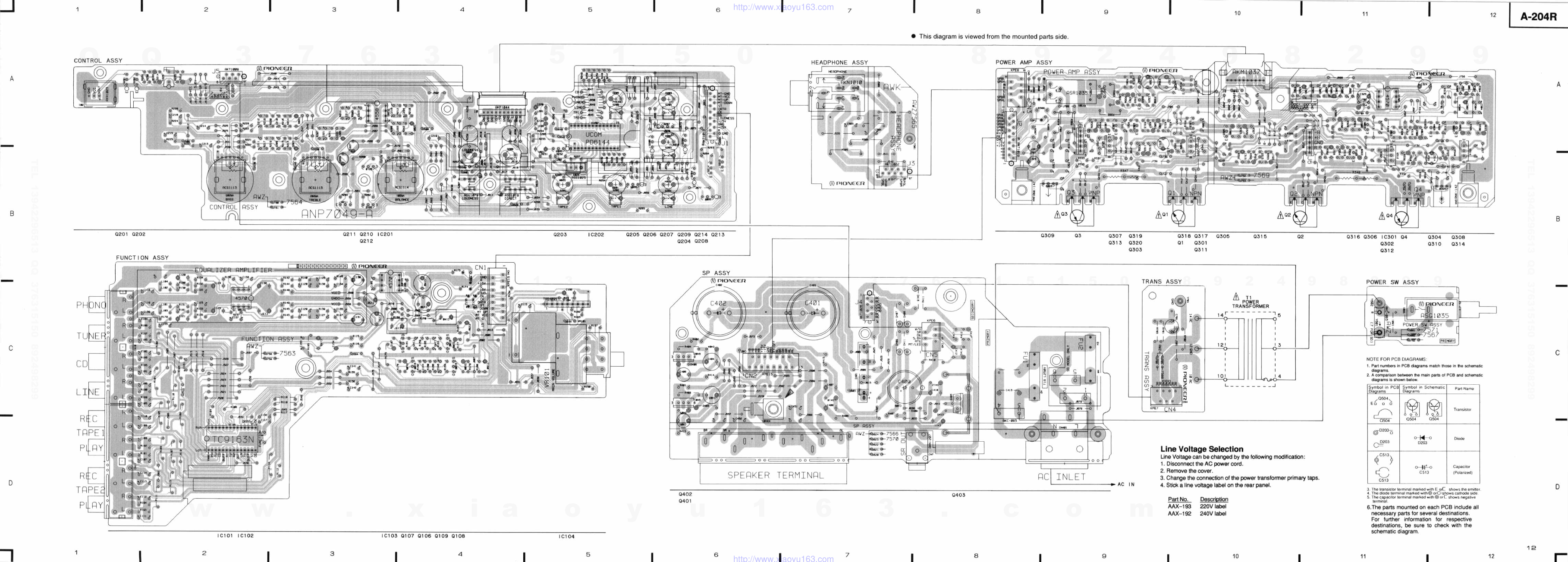 先锋PIONEER A-204R音响电路原理图-4