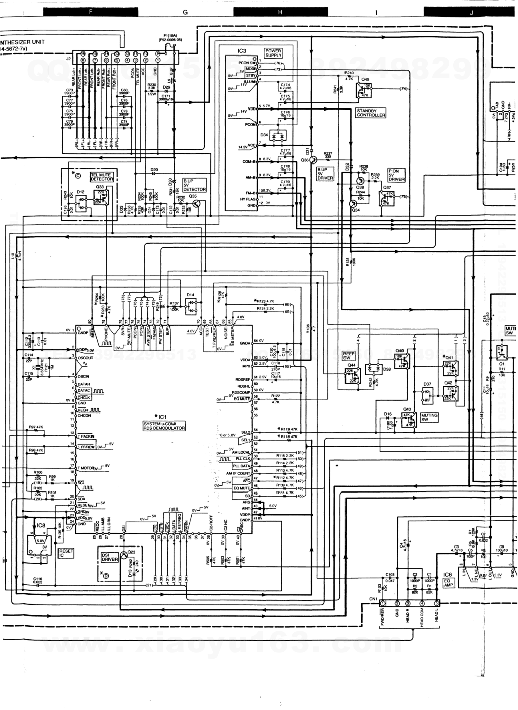 建伍KENWOOD KRC-1590G磁带录放机电路图-9 建伍KENWOOD KRC-1590G磁带录放机电路图-9