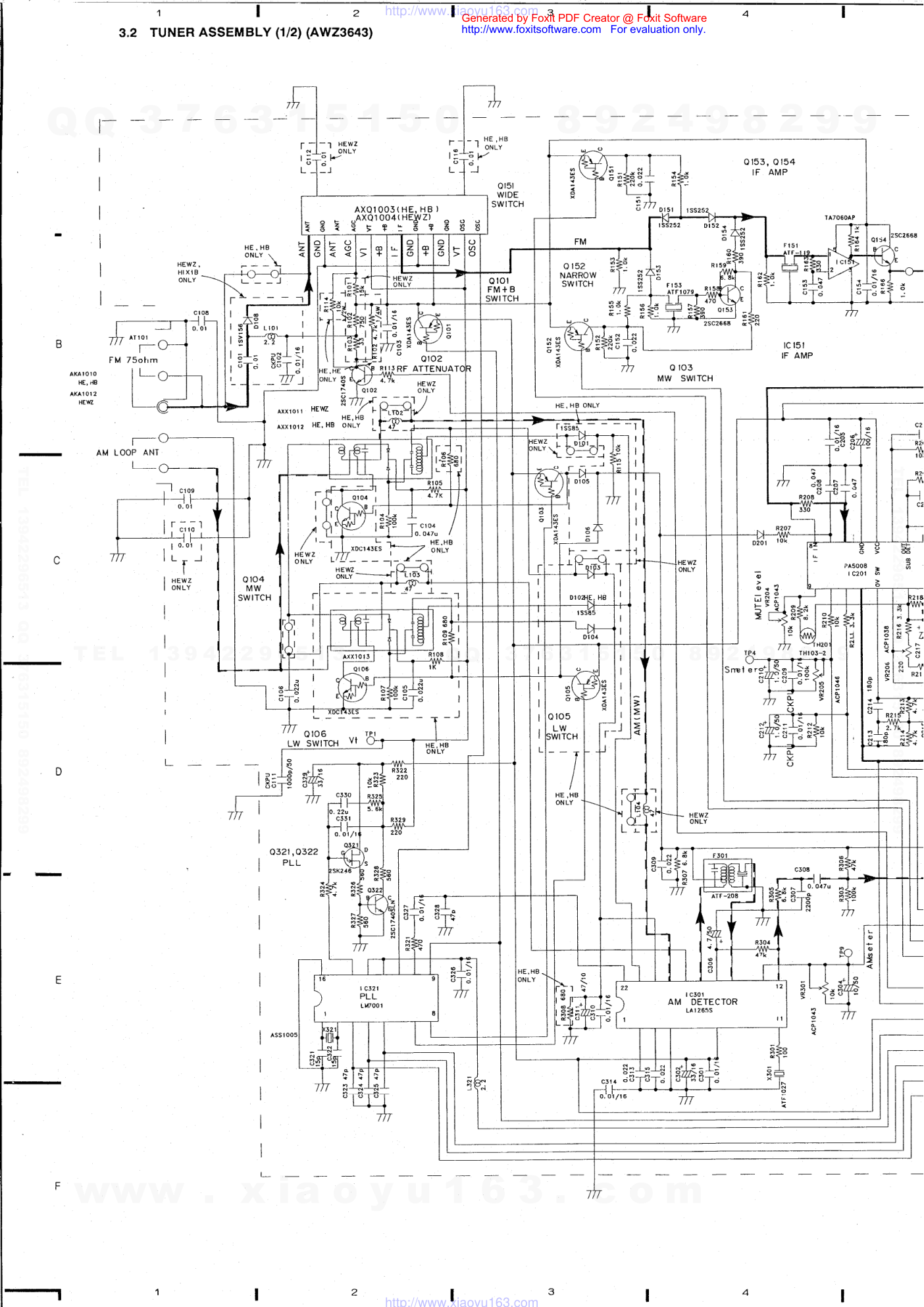 先锋PIONEER F-449-S音响电路图-6 先锋PIONEER F-449-S音响电路图-6