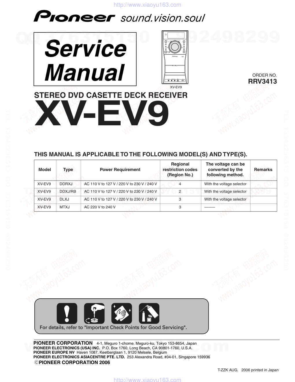 先锋PIONEER XV-EV9电路图-0