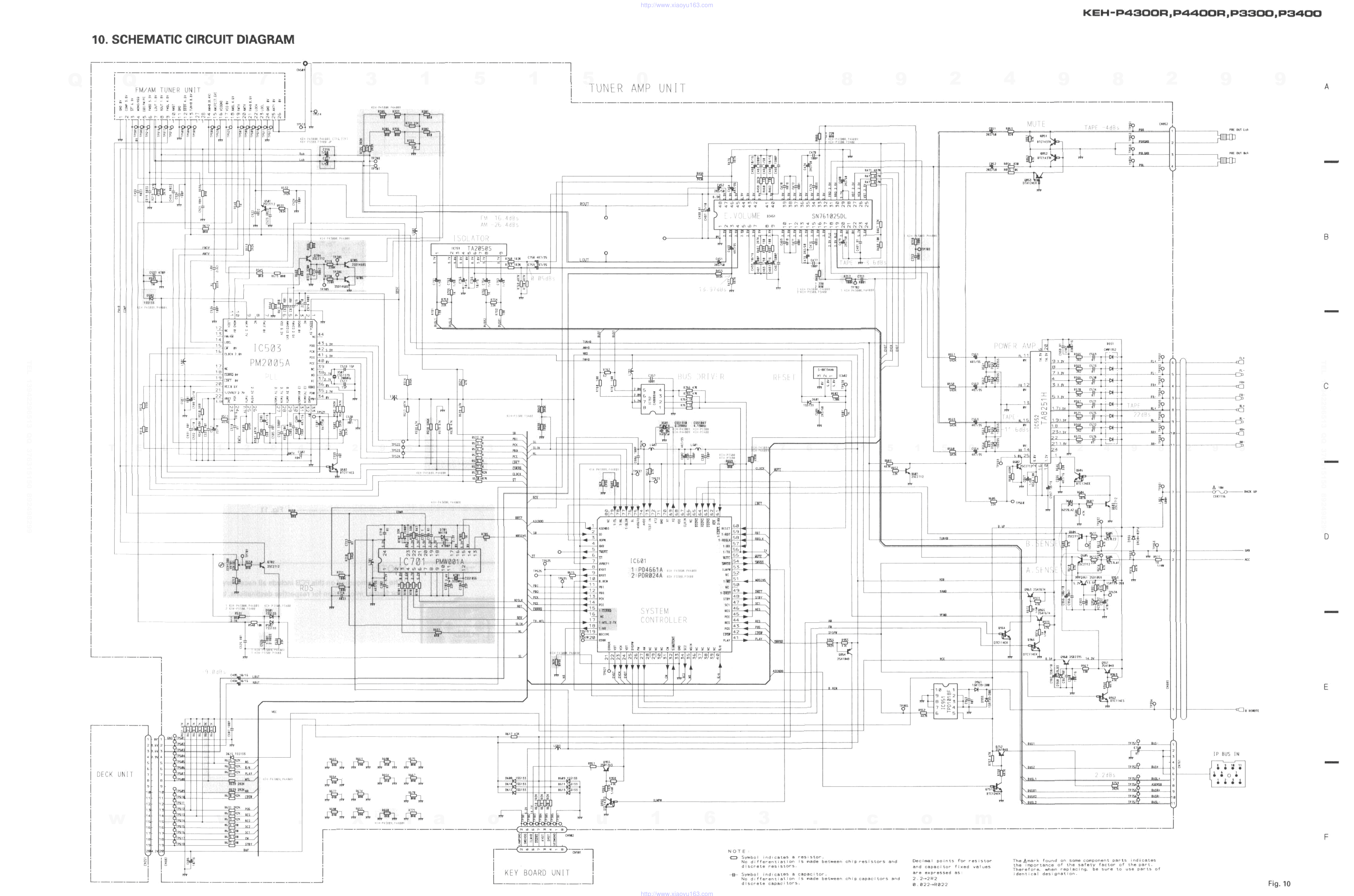 先锋PIONEER KEH-P4400R音响电路图-0