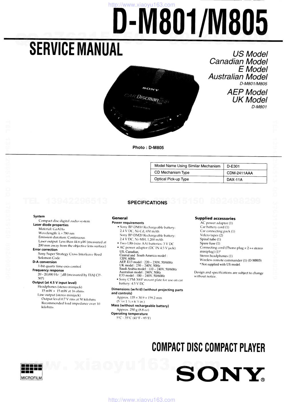 索尼SONY D-M805音响电路原理图-0