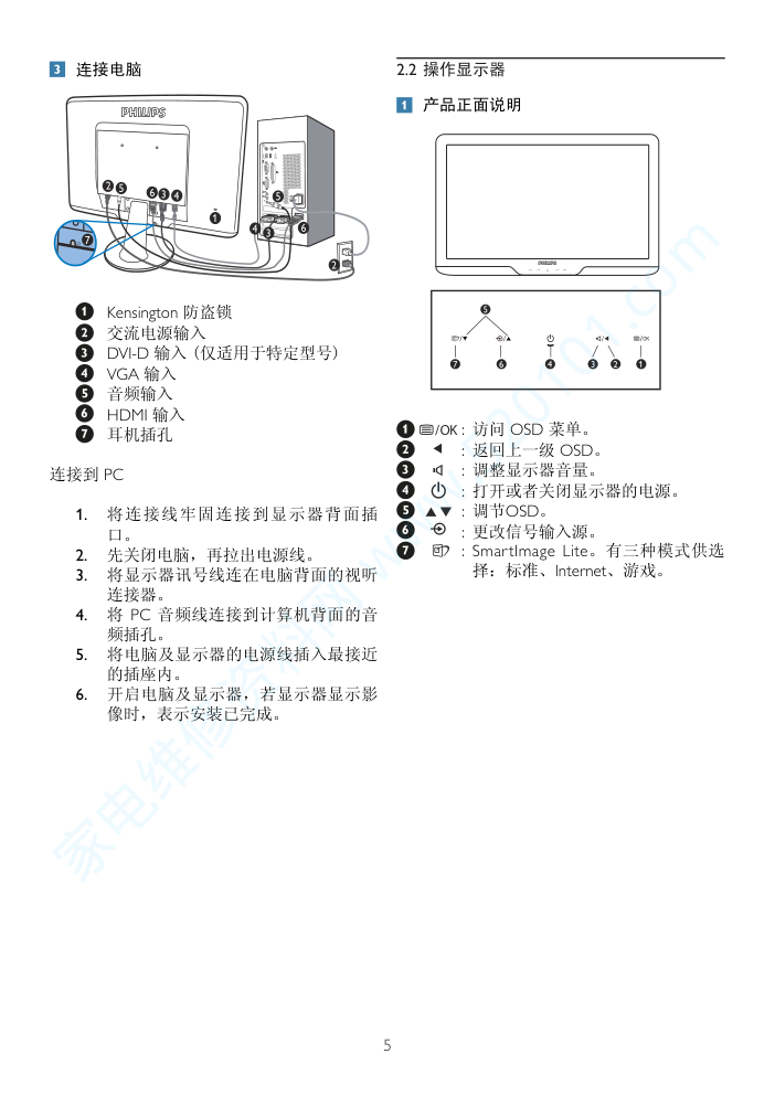 飞利浦234EL2SB93液晶显示器说明书-6 飞利浦234EL2SB93液晶显示器说明书-6