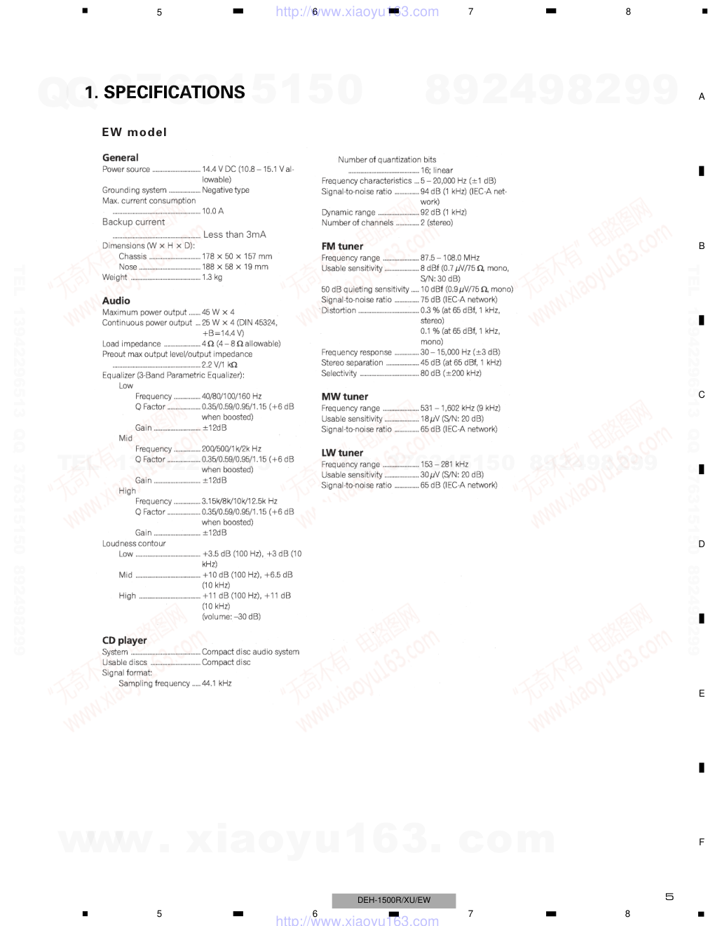 先锋PIONEER DEH-1530RXUEW电路图-4 先锋PIONEER DEH-1530RXUEW电路图-4