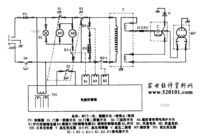 格兰仕WD900B数码控制式烧烤型微波炉电路图-0 格兰仕WD900B数码控制式烧烤型微波炉电路图-0