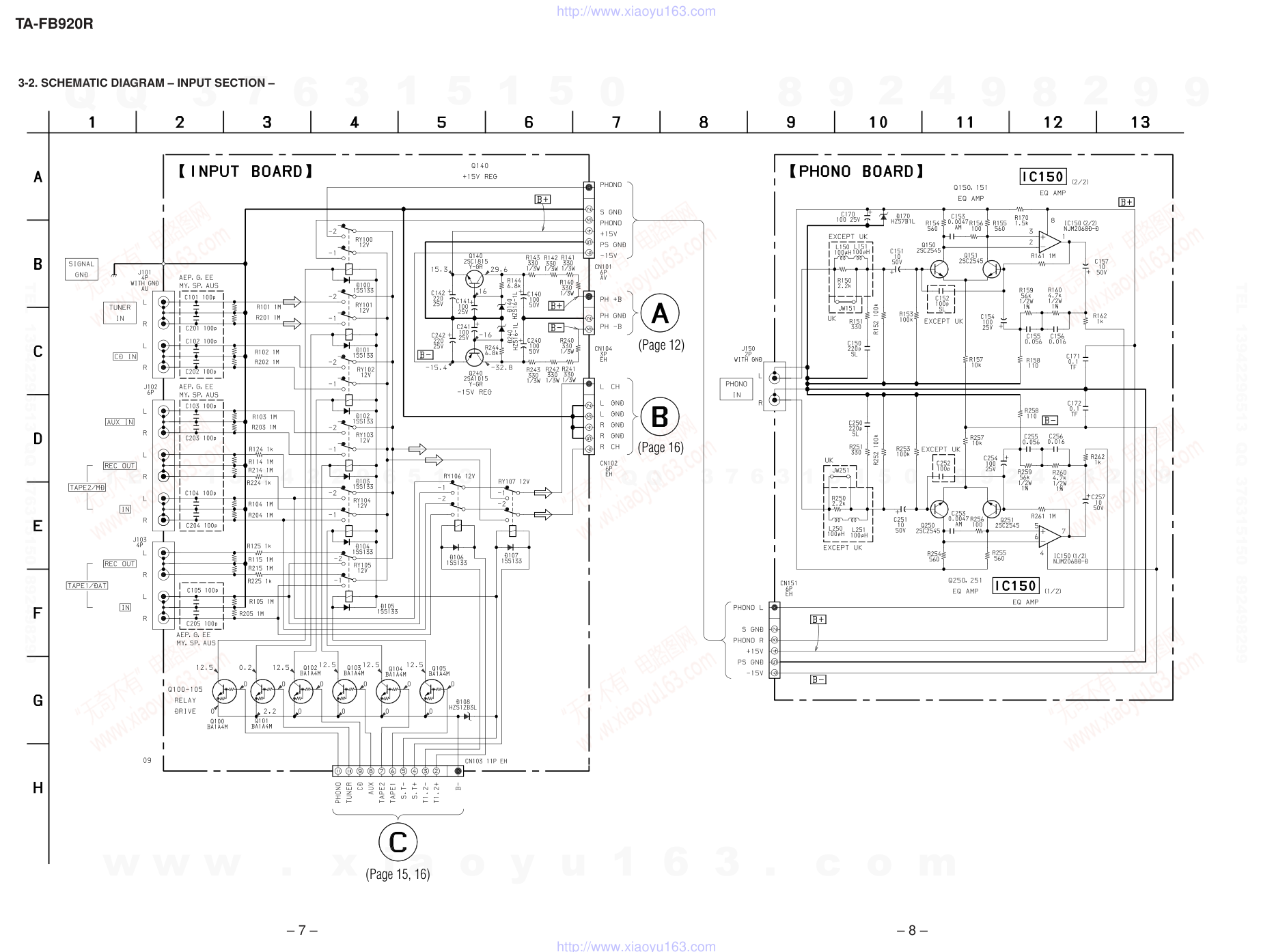 索尼SONY TA-FB920R音响电路原理图-5 索尼SONY TA-FB920R音响电路原理图-5