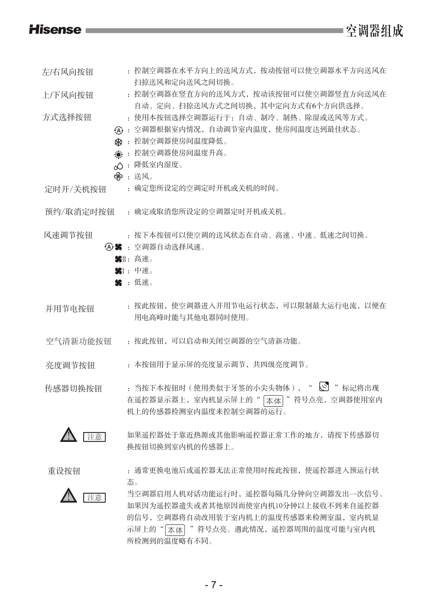 海信空调KFR-50LW27FZBp使用说明书-8 海信空调KFR-50LW27FZBp使用说明书-8