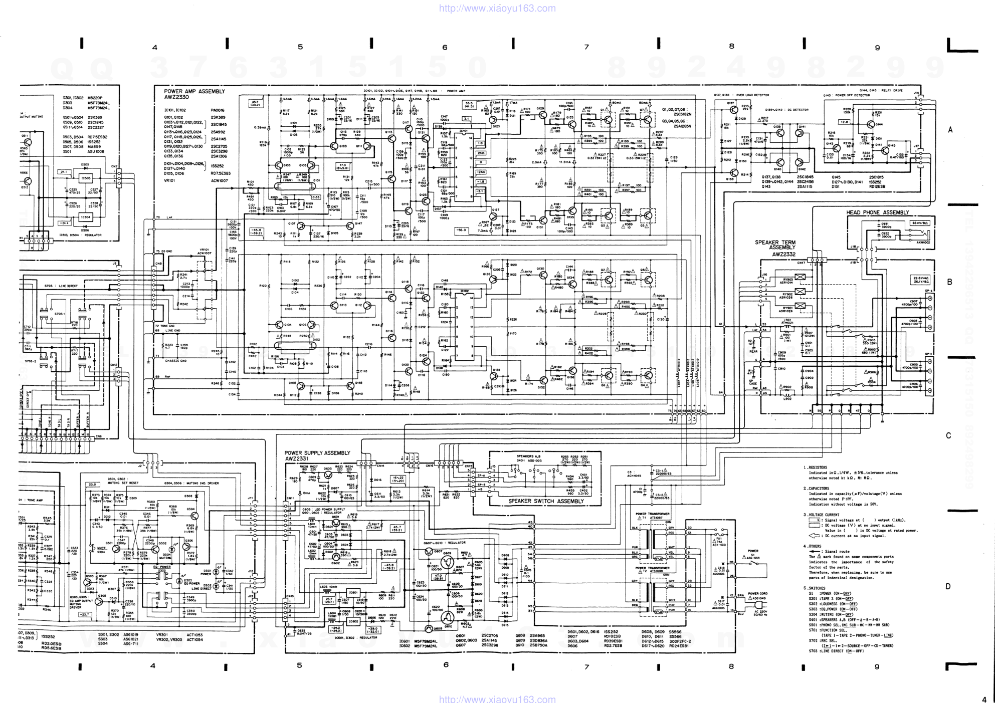 先锋PIONEER A-757音响电路原理图-5 先锋PIONEER A-757音响电路原理图-5