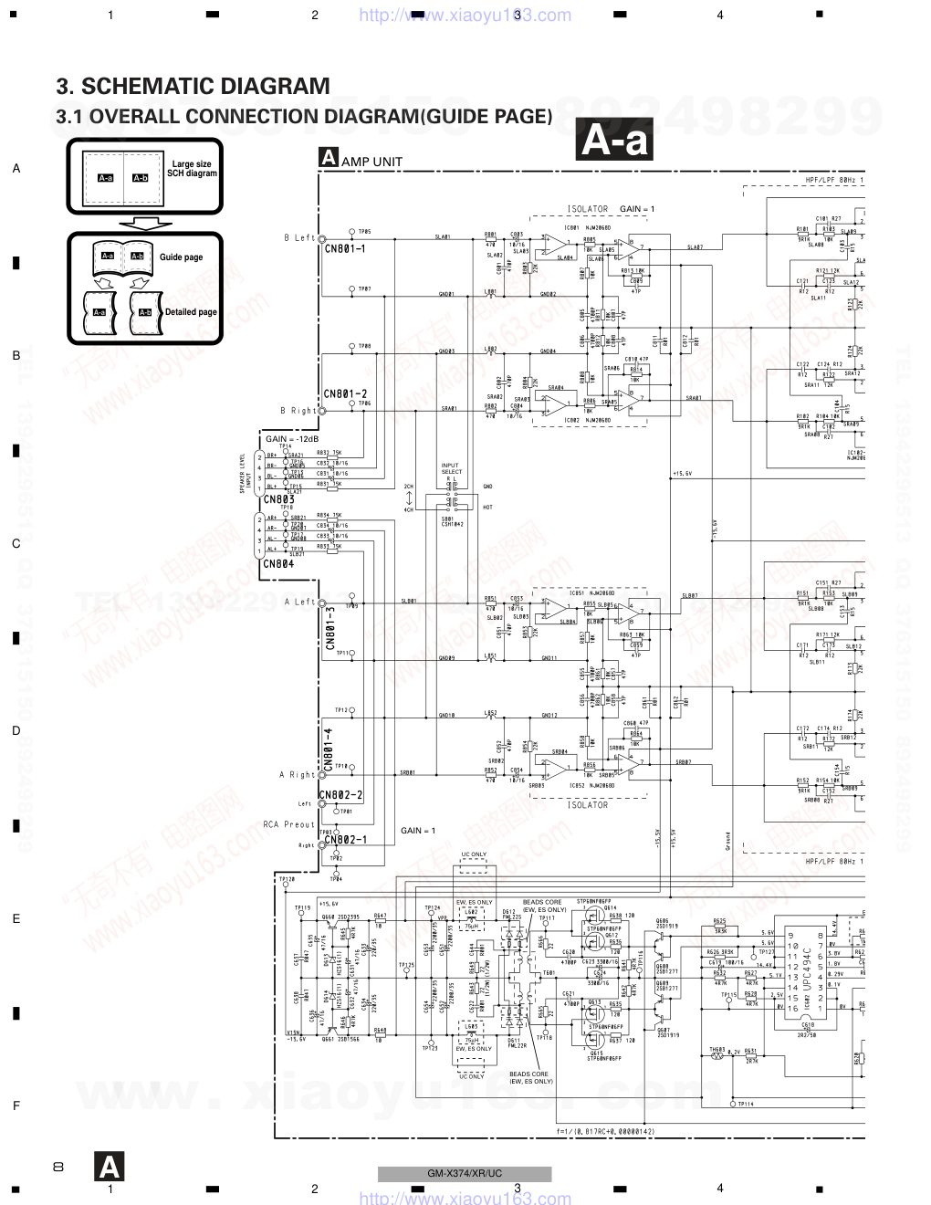 先锋PIONEER GM-X374音响电路图-7 先锋PIONEER GM-X374音响电路图-7