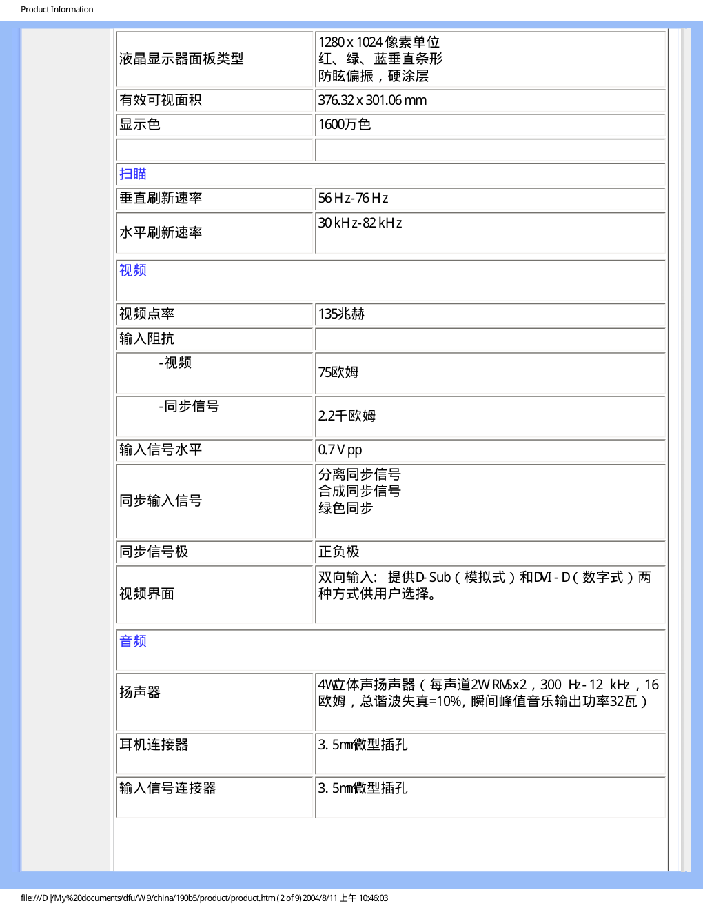 飞利浦190B5CS93液晶显示器说明书-6 飞利浦190B5CS93液晶显示器说明书-6