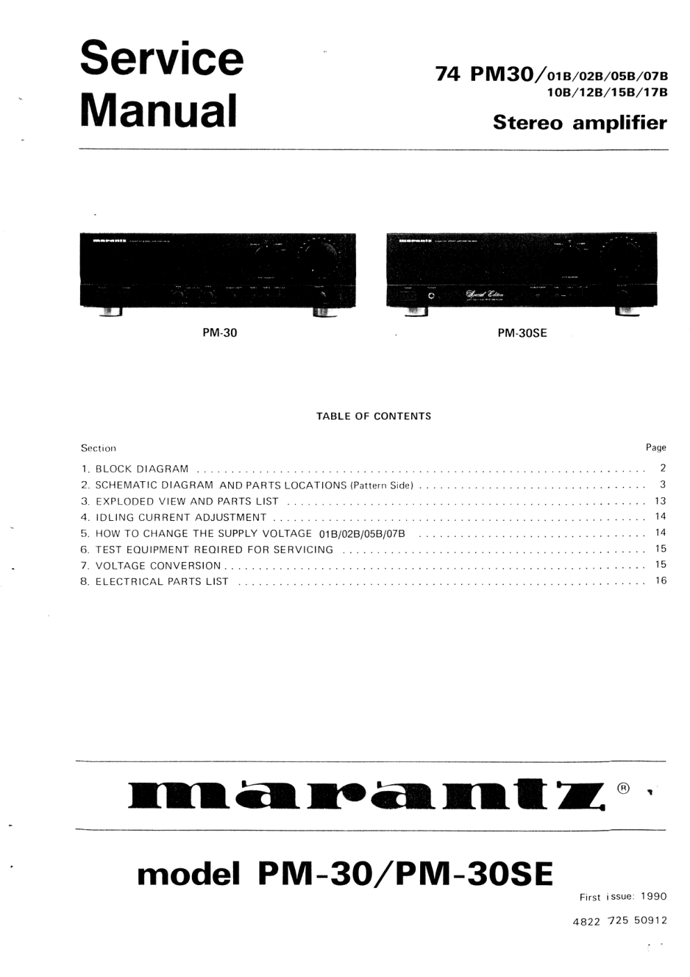 马兰士MARANTZ PM3012B音响电路图-0 马兰士MARANTZ PM3012B音响电路图-0