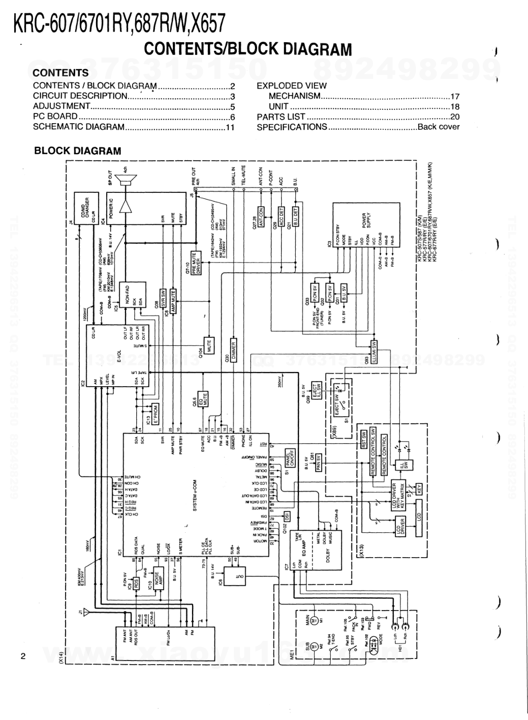 建伍KENWOOD KRC-6701RY磁带录放机维修手册-1 建伍KENWOOD KRC-6701RY磁带录放机维修手册-1