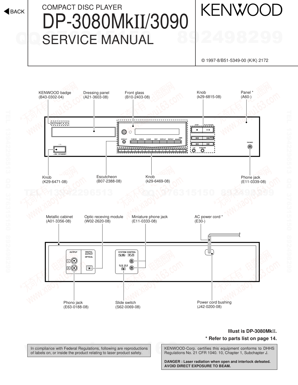 建伍KENWOOD DP-3080MK2 CD播放机电路图-0 建伍KENWOOD DP-3080MK2 CD播放机电路图-0