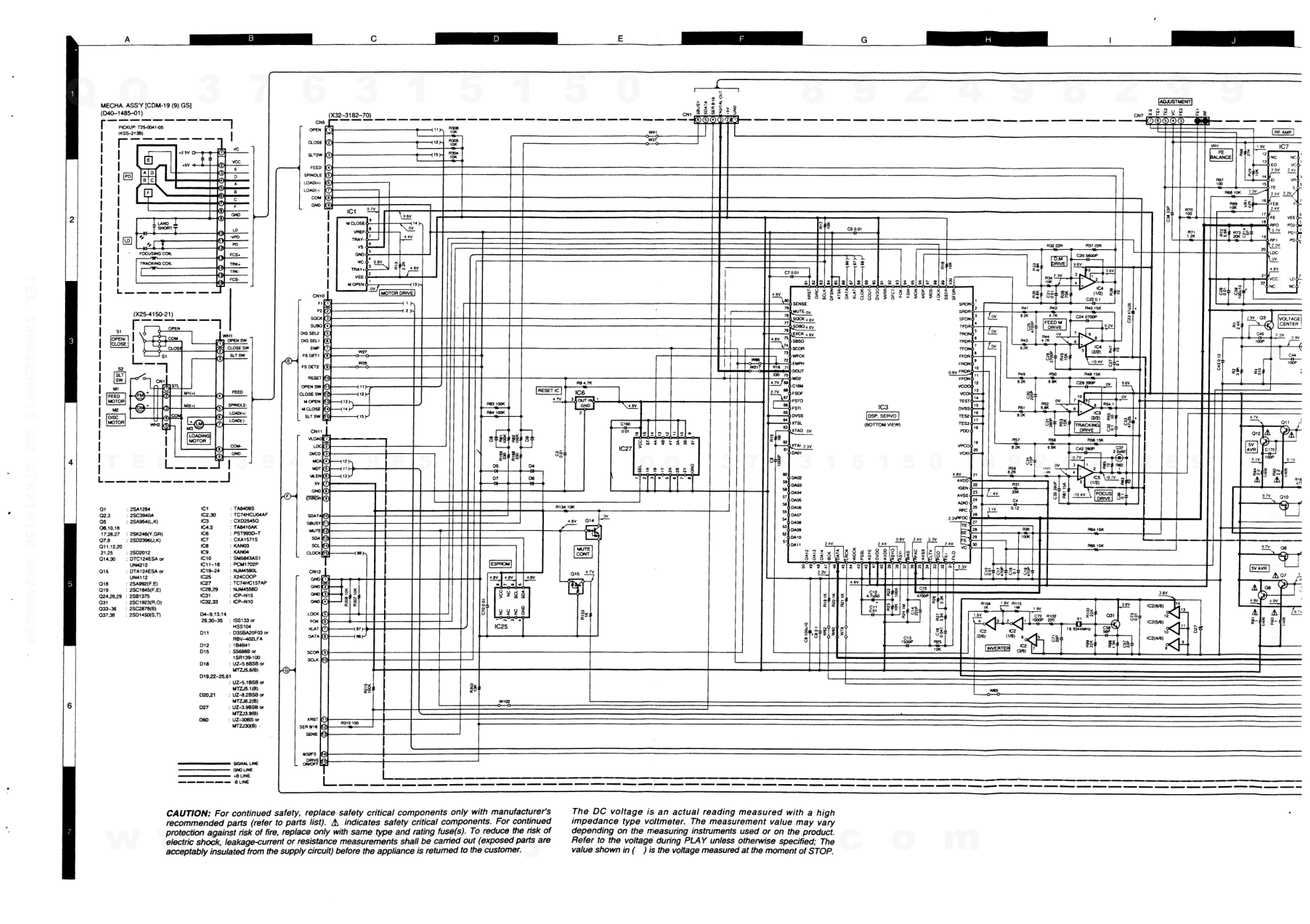 建伍KENWOOD DP-7090 CD播放机电路图-9 建伍KENWOOD DP-7090 CD播放机电路图-9