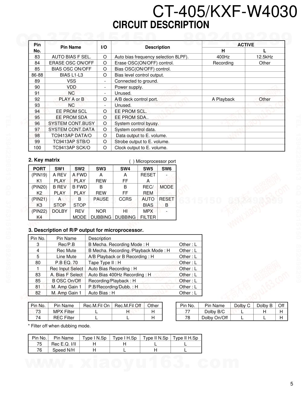 建伍KENWOOD CT-405双碟播放机电路图-4 建伍KENWOOD CT-405双碟播放机电路图-4