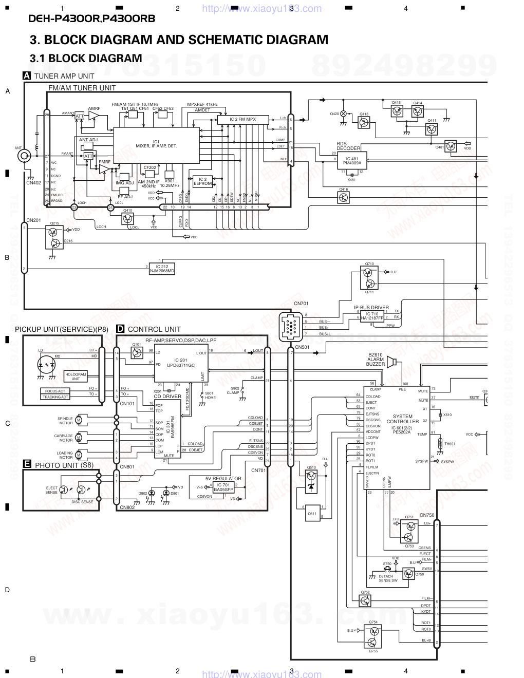 先锋PIONEER DEH-P4300RBEW电路图-7 先锋PIONEER DEH-P4300RBEW电路图-7