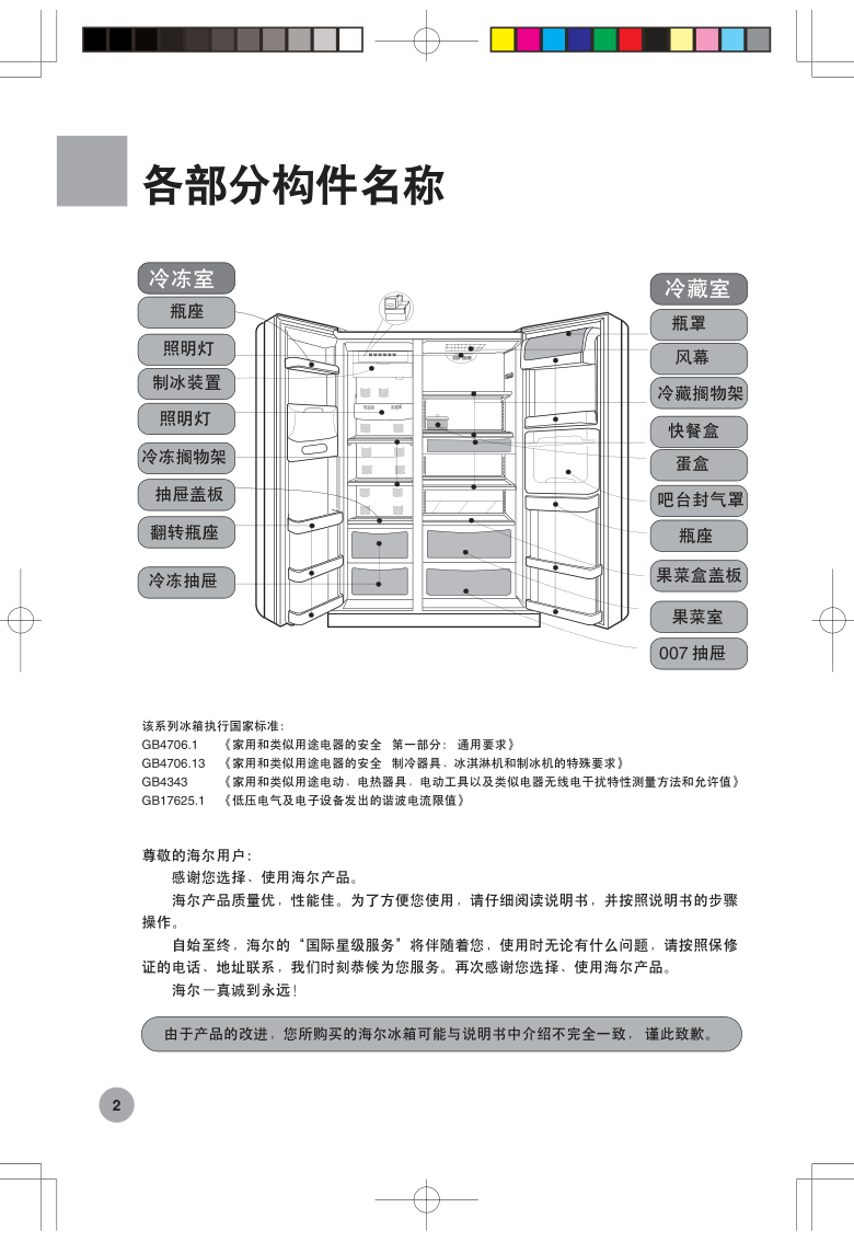 海尔冰箱BCD-558WA使用说明书-3