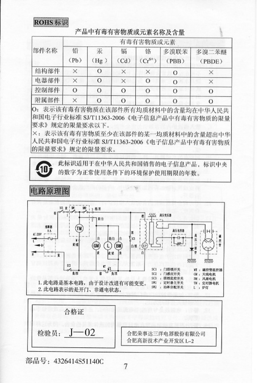 三洋EM-2008MS1微波炉维修使用手册（含电路图）-4