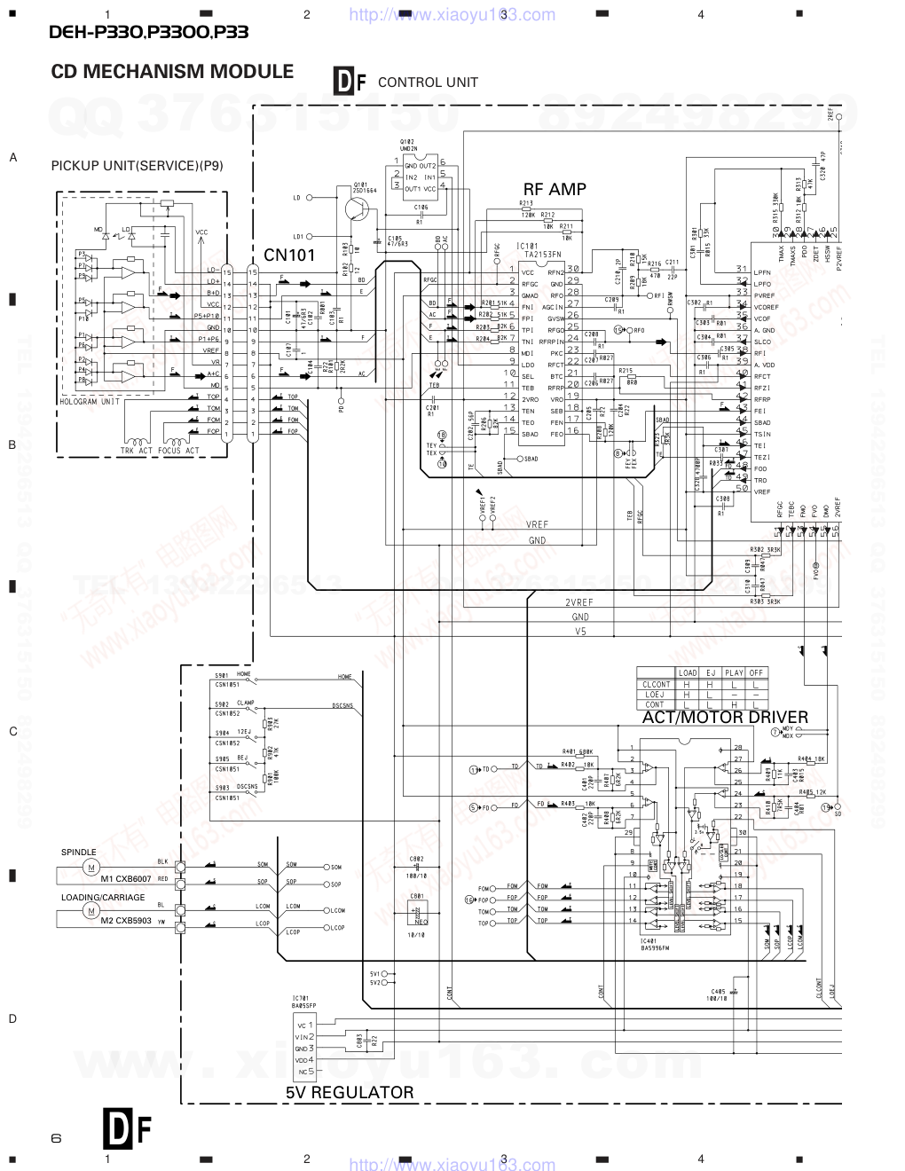 先锋PIONEER DEH-P33X1MUC1电路图-5 先锋PIONEER DEH-P33X1MUC1电路图-5