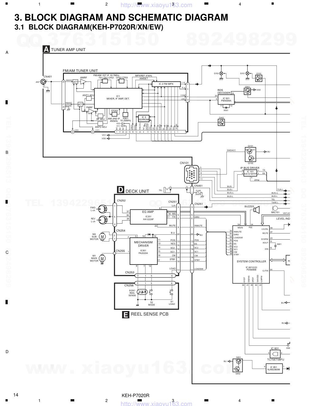 先锋PIONEER KEH-P7020R音响电路图-1