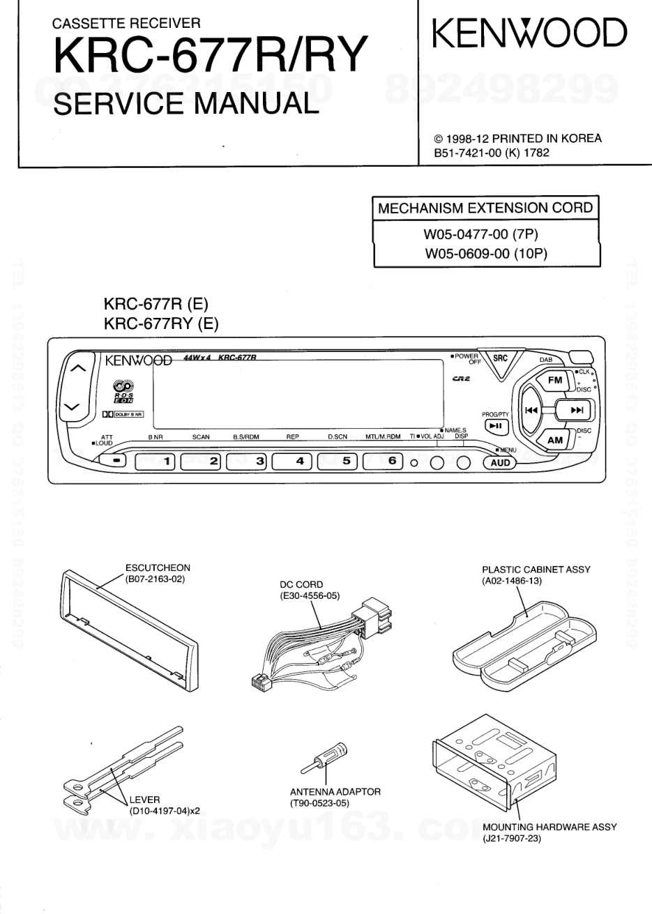 建伍KENWOOD KRC-677R磁带录放机维修手册-0 建伍KENWOOD KRC-677R磁带录放机维修手册-0