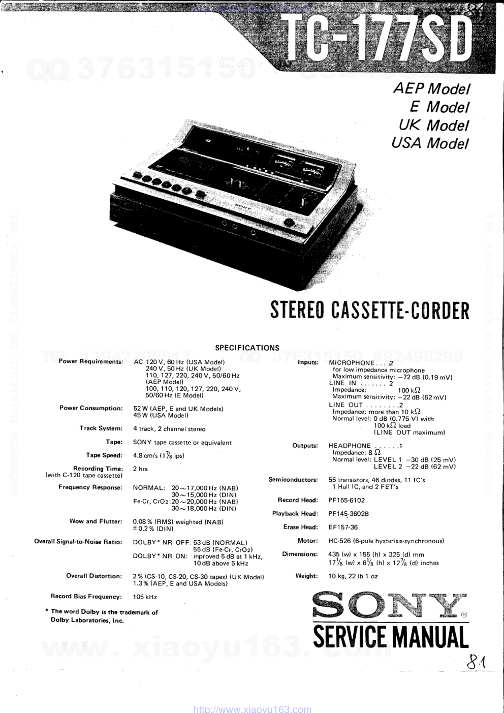 索尼SONY TC-177SD电路图-0 索尼SONY TC-177SD电路图-0