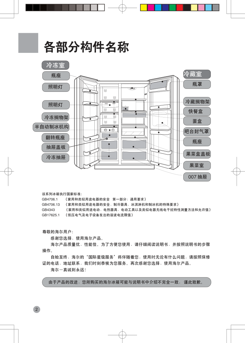 海尔冰箱BCD-550WA使用说明书-3