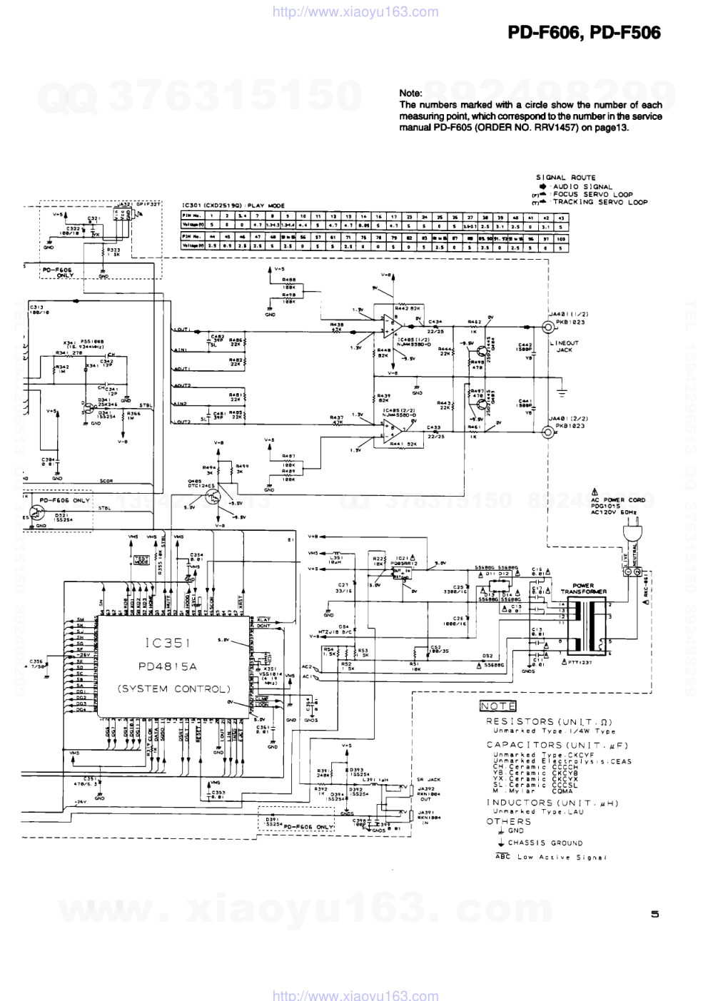 先锋PIONEER PD-F506音响电路图-4 先锋PIONEER PD-F506音响电路图-4