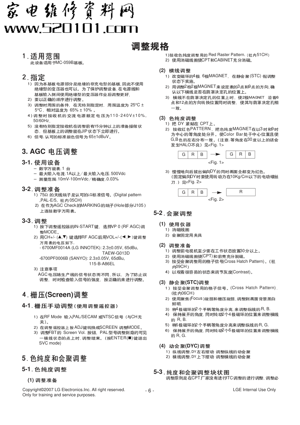 LG 21FG1AG彩电维修手册和原理图-5