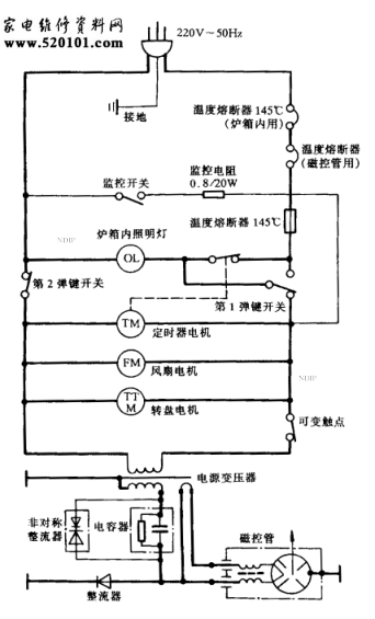 夏普R-5888微波炉电路原理图-0 夏普R-5888微波炉电路原理图-0