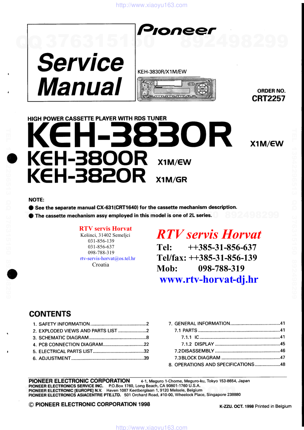 先锋PIONEER KEH-3820R音响电路图-0