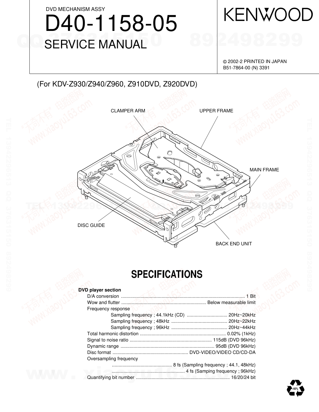 建伍KENWOOD DVD D40-1158-05机芯电路图-0