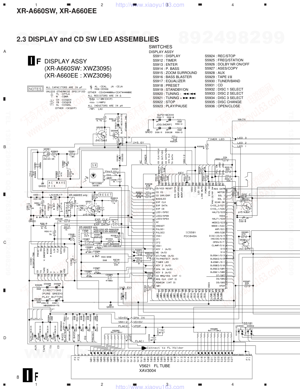 先锋PIONEER XR-A660SW电路图-7 先锋PIONEER XR-A660SW电路图-7