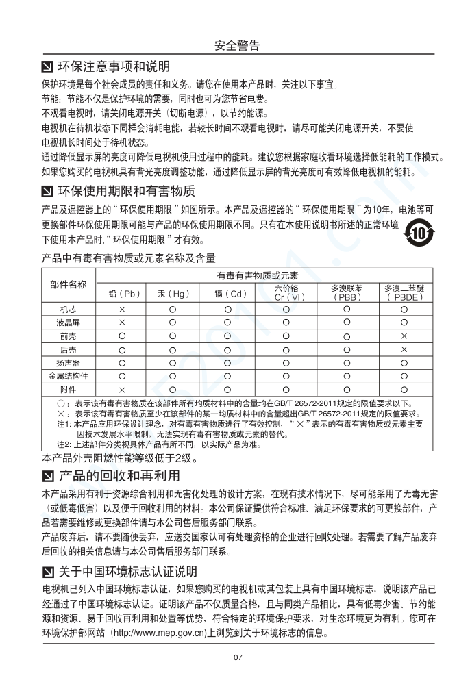 TCL L40F3303B液晶电视说明书-7 TCL L40F3303B液晶电视说明书-7