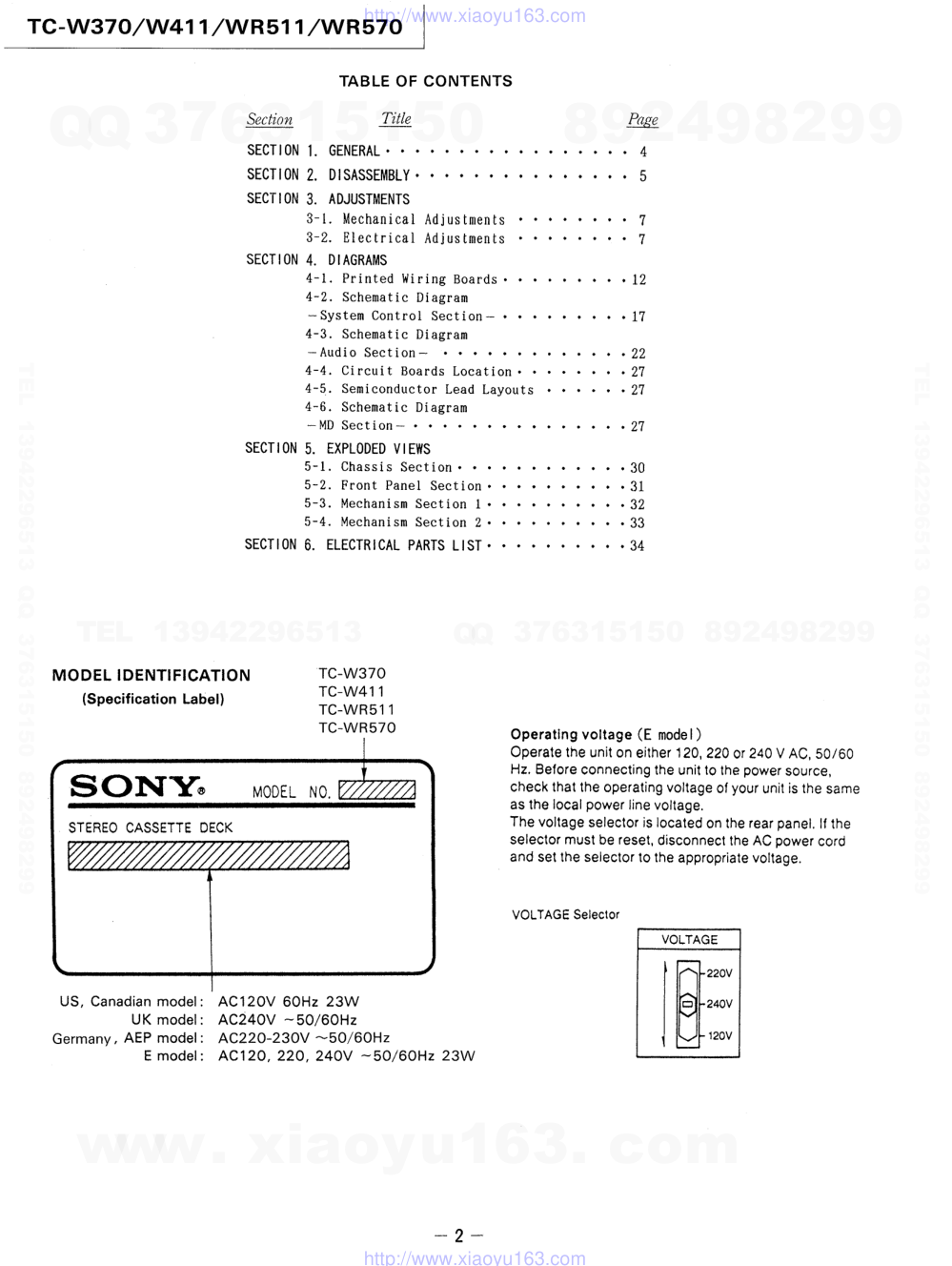 索尼SONY TC-W441电路图-1
