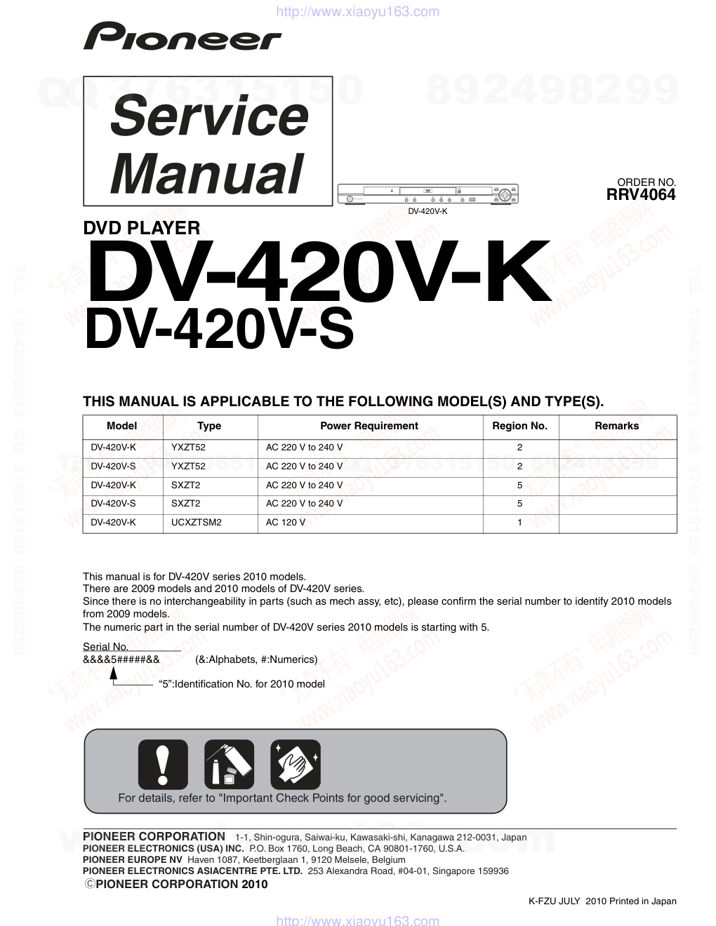 先锋PIONEER DV-420V-S电路图-0