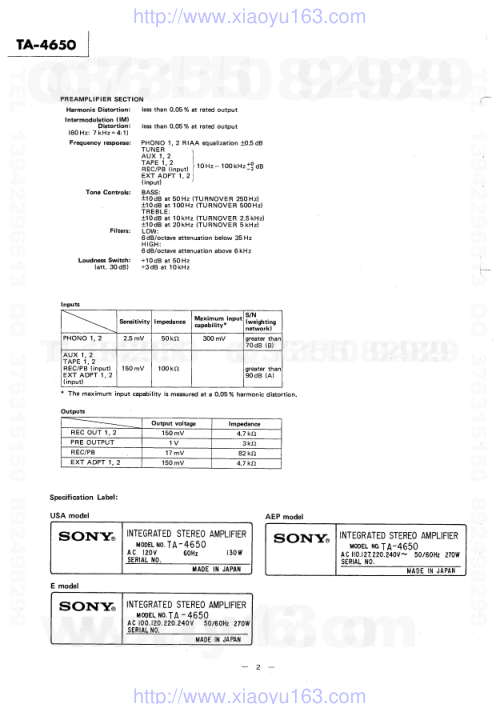 索尼SONY TA-4650音响电路原理图-1