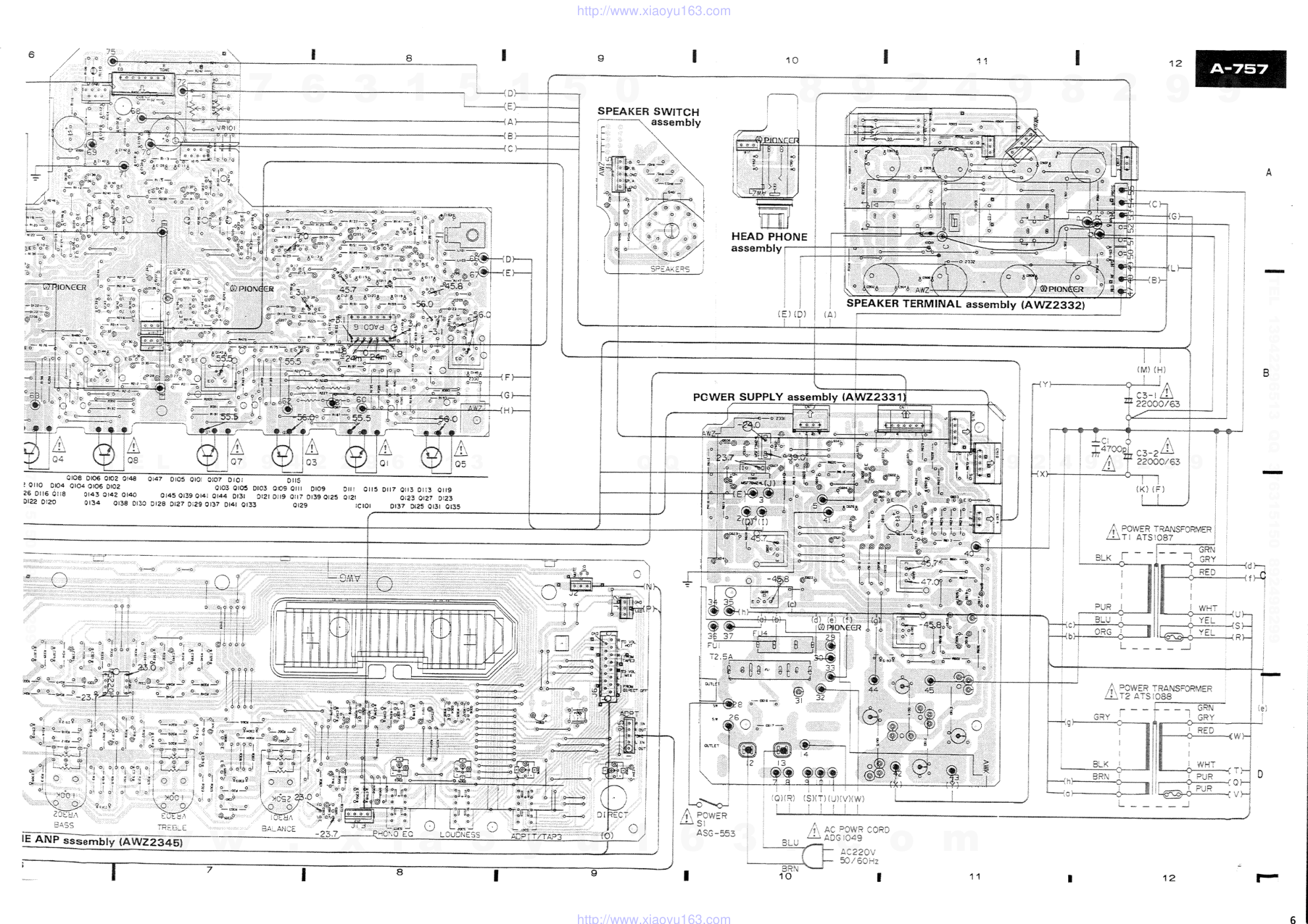 先锋PIONEER A-757音响电路原理图-7 先锋PIONEER A-757音响电路原理图-7