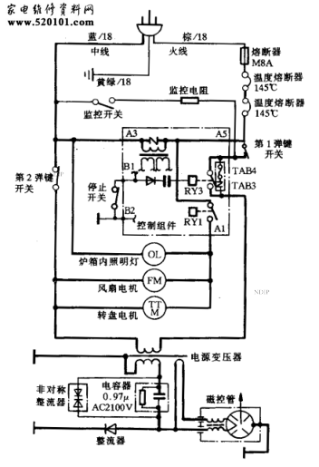 夏普R-3A64微波炉电路原理图-0