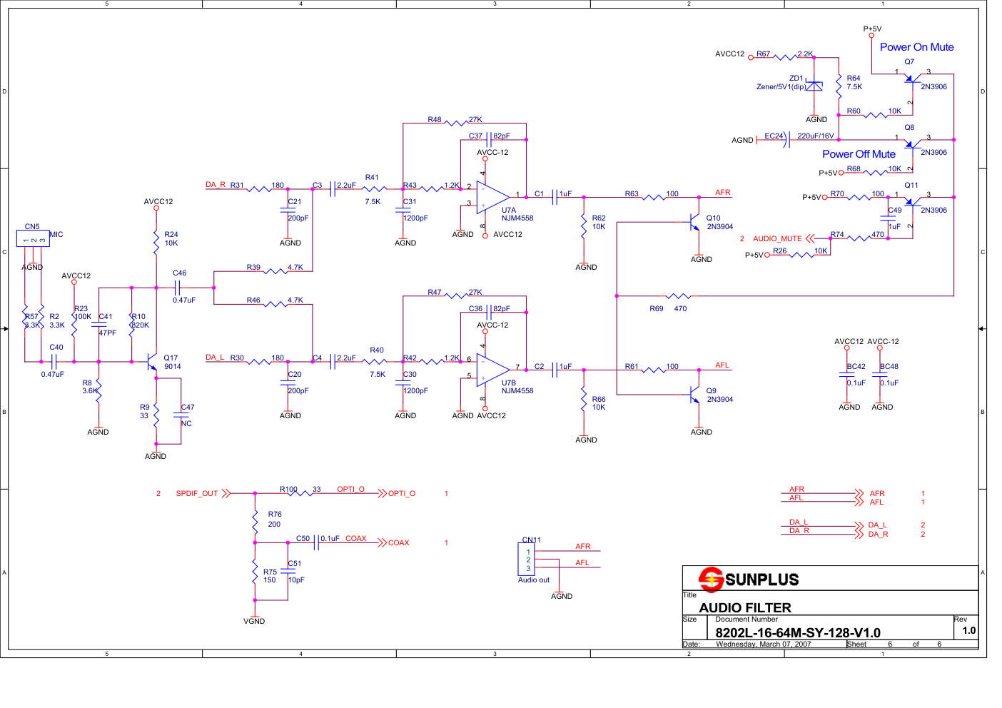 采用8202L-16-64M-SY-128-V1.0构成的DVD电路原理图-5 采用8202L-16-64M-SY-128-V1.0构成的DVD电路原理图-5