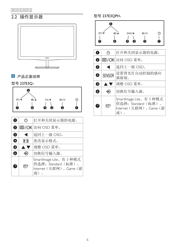 飞利浦237E3Q显示器用户手册-7 飞利浦237E3Q显示器用户手册-7