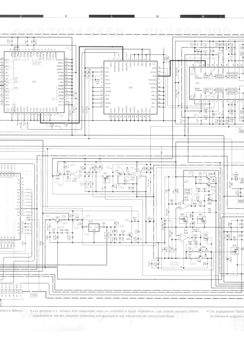 建伍KENWOOD DP-7060 CD播放机电路图-9 建伍KENWOOD DP-7060 CD播放机电路图-9