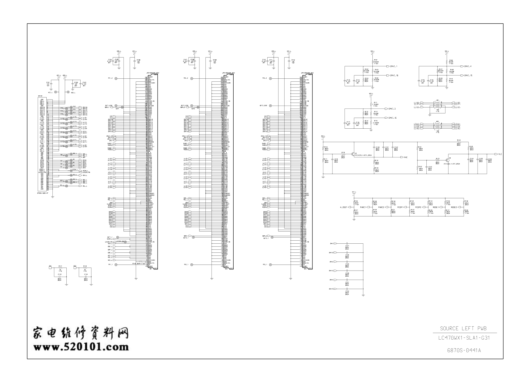 LG LC470WX1-SLA1-G31(EN)逻辑板电路原理图-3 LG LC470WX1-SLA1-G31(EN)逻辑板电路原理图-3