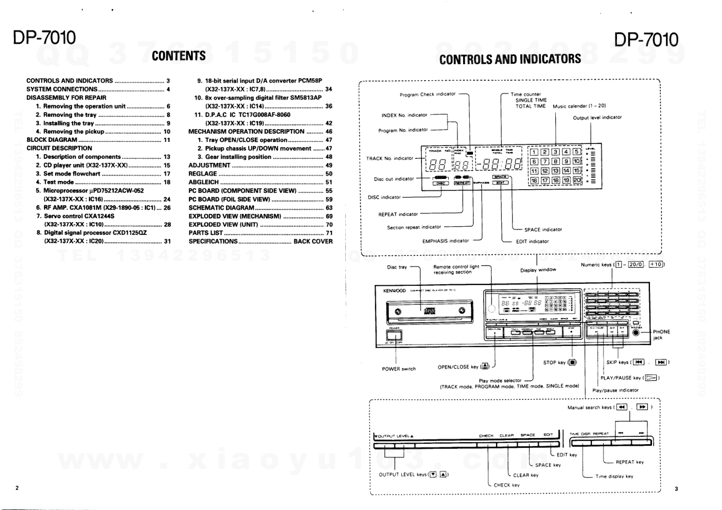建伍KENWOOD DP-7010 CD播放机维修手册-1