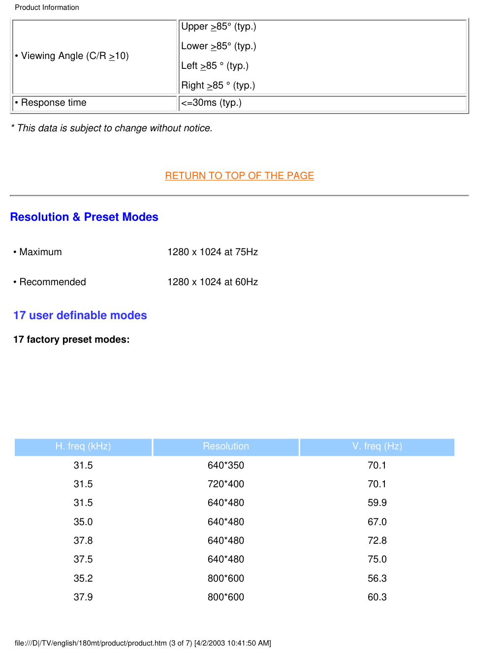 PHILIPS 180MT显示器说明书-7 PHILIPS 180MT显示器说明书-7